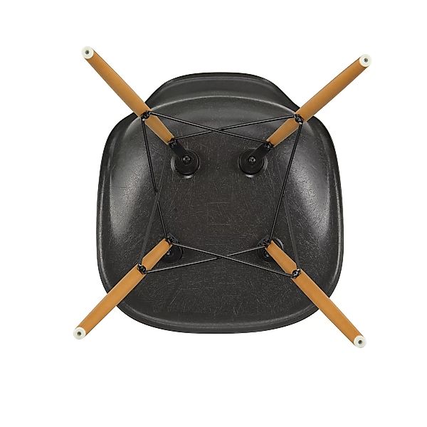 Vitra - Eames Fiberglass Side Chair DSW Ahorn gelblich - Elefantengrau/Sitz günstig online kaufen