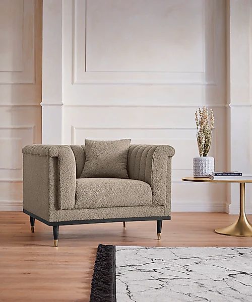 Home affaire Cocktailsessel »Chamby New Sessel« im Bouclé-Strukturbezug mit günstig online kaufen