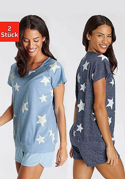 Vivance Dreams Shorty (4 tlg., 2er Pack) in melierter Optik mit Sternen günstig online kaufen