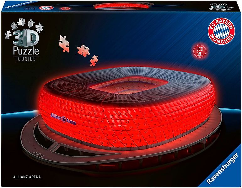 Ravensburger 3D-Puzzle 3D Puzzle Iconics: Allianz Arena - mit Licht, 216 Pu günstig online kaufen