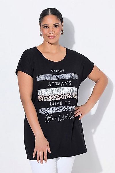 MIAMODA T-Shirt T-Shirt Streifen Schriftzug Glitzersteinchen günstig online kaufen