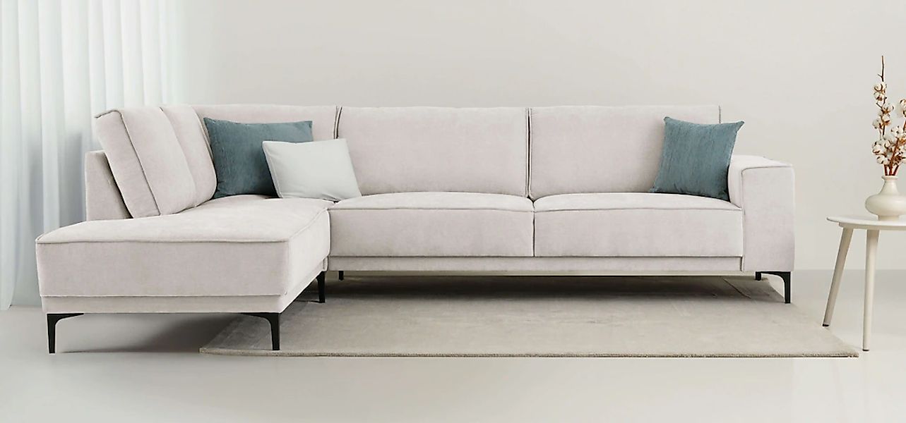 Places of Style Ecksofa "Polsterecke Oland, Struktur, Flachgewebe, Luxus-Mi günstig online kaufen