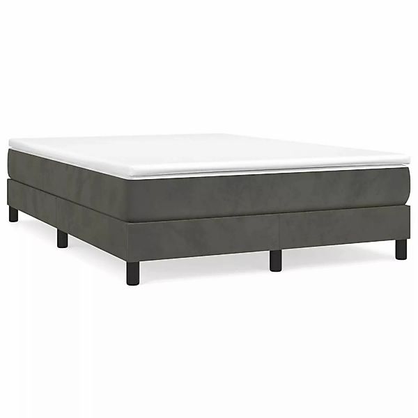 vidaXL Boxspringbett mit Matratze Dunkelgrau 140x200 cm Samt1399638 günstig online kaufen