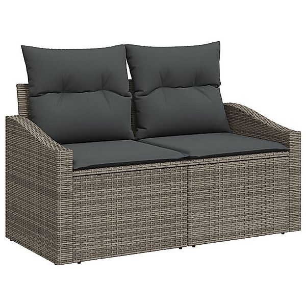 vidaXL Loungesofa 8-teiliges Garten Sofa Set mit Kissen grau Poly Rattan, 8 günstig online kaufen