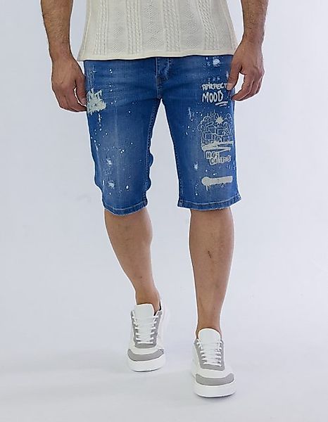 Denim House Jeansshorts Jeanscapri im mit heller Waschung und Coolem Print günstig online kaufen