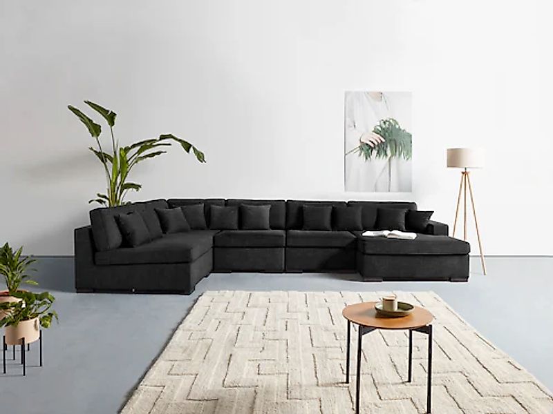 Home affaire Wohnlandschaft »Skara U-Form«, Lounge-Sofa mit Federkernpolste günstig online kaufen