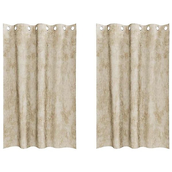 vidaXL Vorhänge 2 Stk Creme 175 x 140 cm Samt 4107664 günstig online kaufen