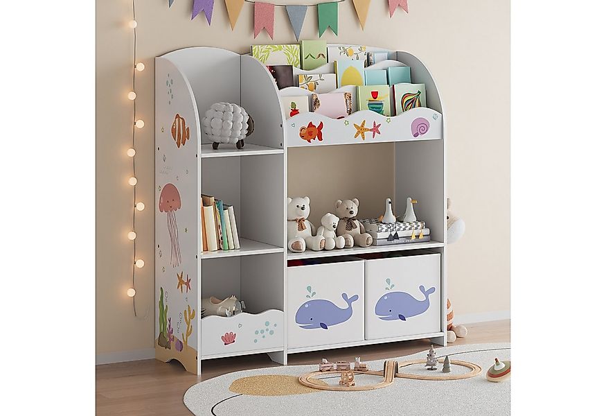 en.casa Kinderregal, »Lysekil« 100 x 93 x 30 cm mit Aqua Dream Motiv günstig online kaufen