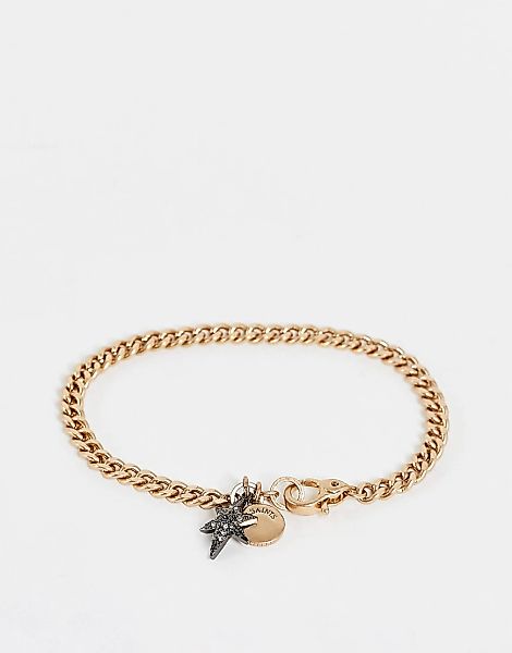 AllSaints – Breite, goldfarbene Halskette mit Stern-Anhänger in Schwarz mit günstig online kaufen