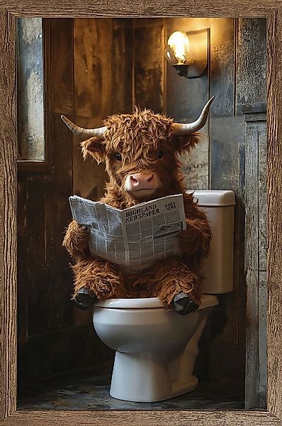 Bönninghoff Bild mit Rahmen, Hochlandrind, Humor, Tiere (1 St) günstig online kaufen