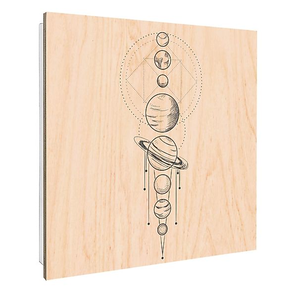 Banjado Großer Schlüsselbox Holz 30x30cm Weiß Scharnier Rechts 50 Haken Sch günstig online kaufen