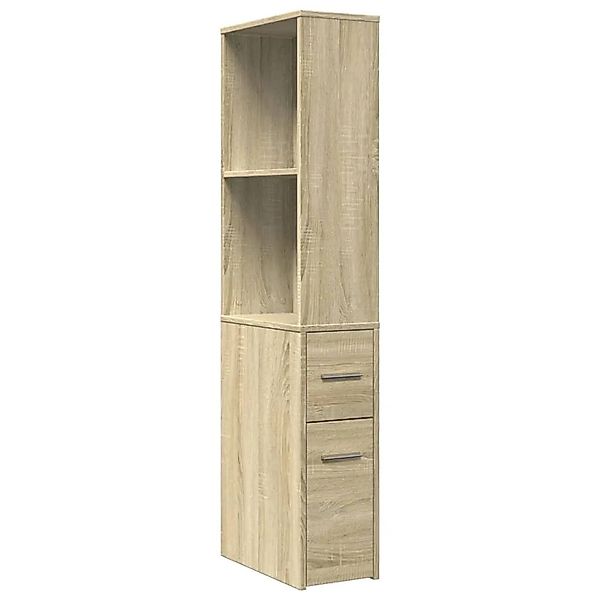 vidaXL Badschrank Schmal mit Rollen Sonoma-Eiche Holzwerkstoff 855297 günstig online kaufen