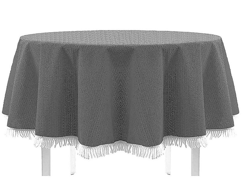 EXKLUSIV HEIMTEXTIL Gartentischdecke Gartentischdecke mit Fransen Tischdeck günstig online kaufen