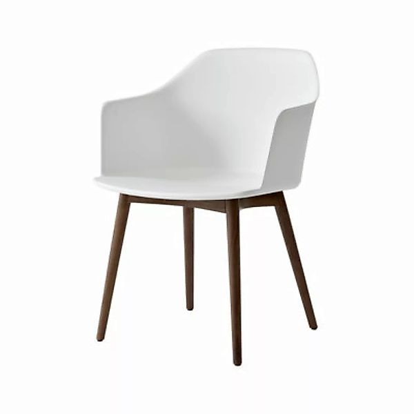 Sessel Rely HW76 plastikmaterial weiß / Recycling-Kunststoff & Holzbeine - günstig online kaufen