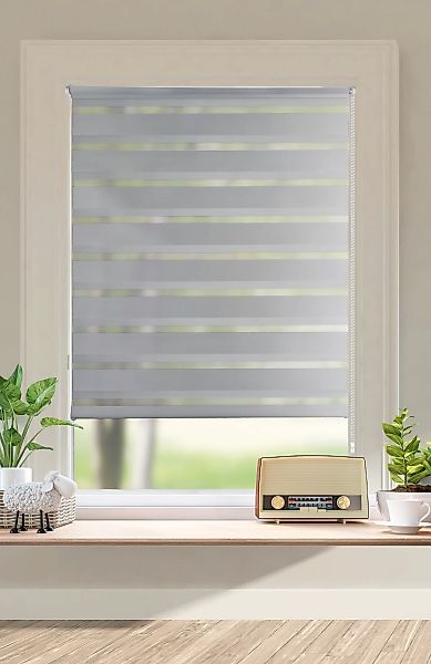 my home Doppelrollo "Dark" Lichtschutz Sichtschutz ohne Bohren freihängend günstig online kaufen