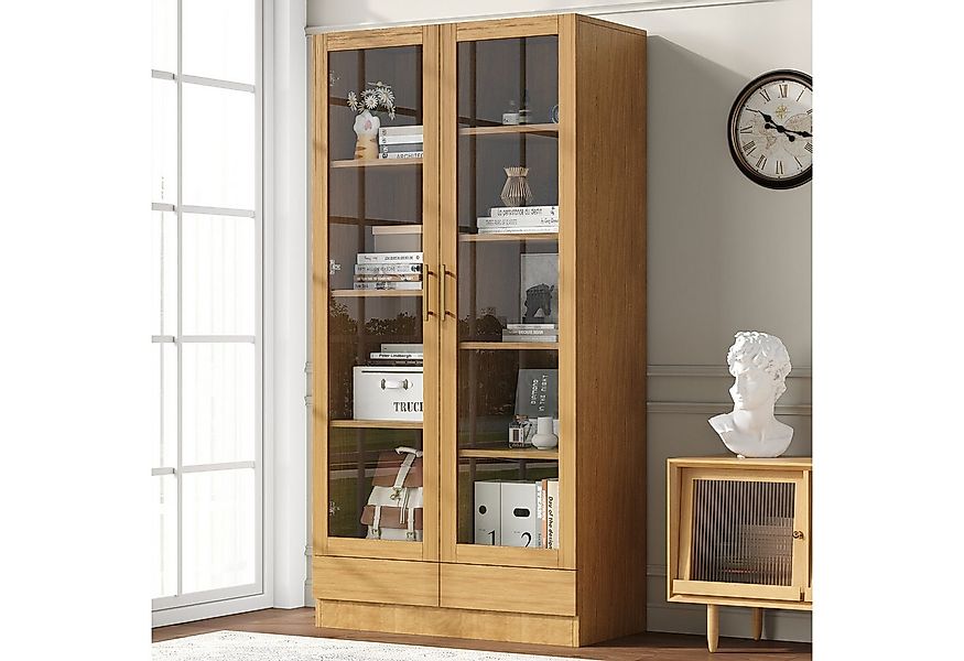 Ulife Glasvitrine Büroschrank Bücherregal Aktenschrank Aufbewahrungsregal ( günstig online kaufen