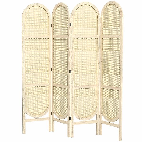 HOMCOM Innenparavent aus Holz 4 Paneele 170 x 160 cm faltbar und tragbar, h günstig online kaufen