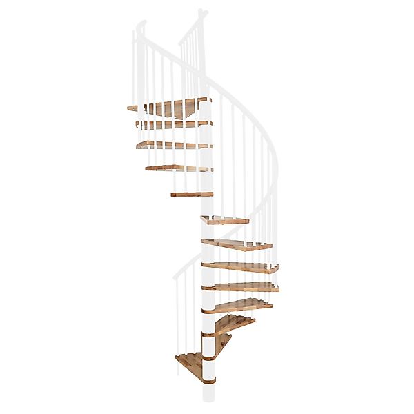 Minka Spindeltreppe Spiral Effect Buche Weiß Ø 160 cm Geschosshöhe bis 305, günstig online kaufen