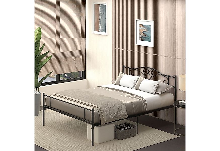 HOMCOM Bettgestell für Matratze 200 x 140 cm (Doppelbettrahmen, 1-tlg., Bet günstig online kaufen