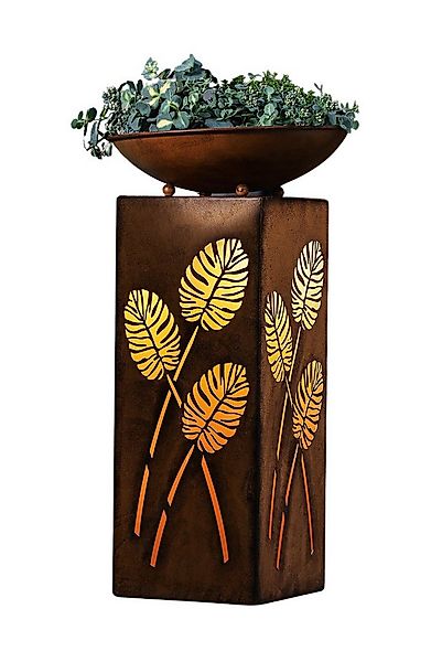 Dekoleidenschaft Dekosäule "Blätter" aus Metall mit LED Beleuchtung, Lichte günstig online kaufen