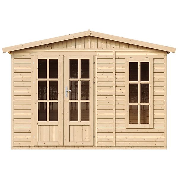 Timbela Gartenhaus Holz M334FB 6,03 m² ohne Dachziegel Natur mit Boden günstig online kaufen