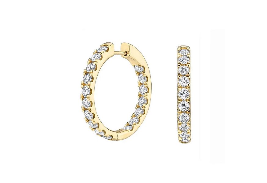 ROUGEMONT Paar Creolen Funkelnde Creolen Ohrringe 925 Sterling Silber 20mm günstig online kaufen