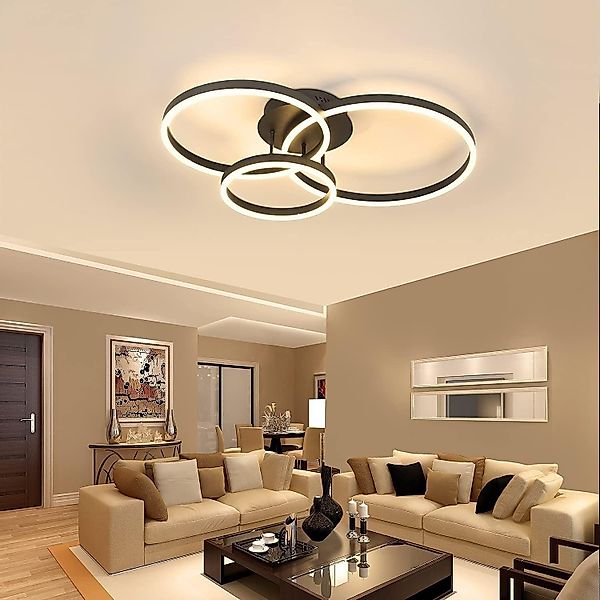 Nettlife LED Deckenleuchte Schwarz Dimmbar 82CM günstig online kaufen