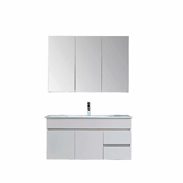 Sanotechnik Badezimmer-Set Belluno Weiß 4-teilig inkl. Hochschrank günstig online kaufen