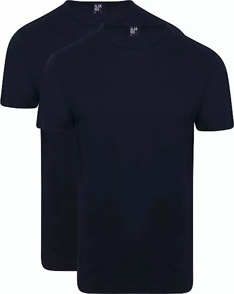 Alan Red Derby O-Ausschnitt T-Shirt Dunkelblau (2er-Pack) - Größe M günstig online kaufen