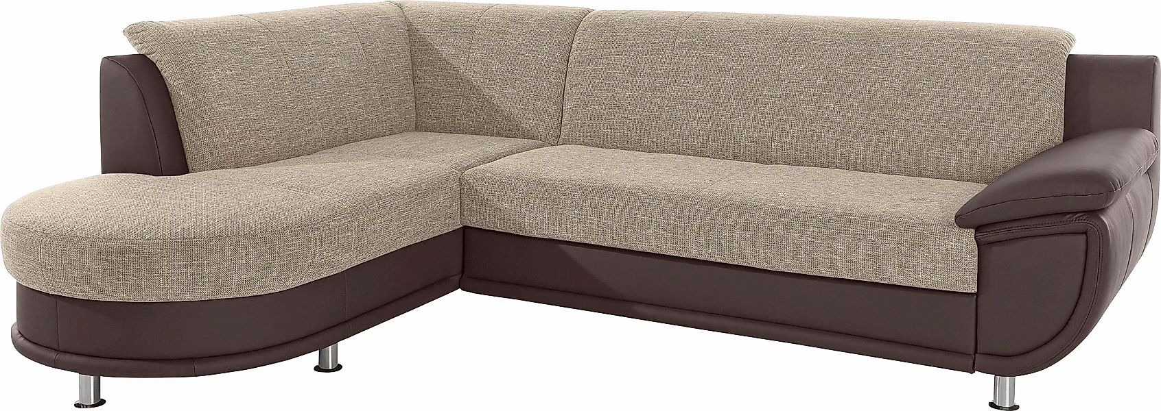 TRENDMANUFAKTUR Ecksofa »Rondo 3, zeitlos und bequem, Materialmix, breite A günstig online kaufen
