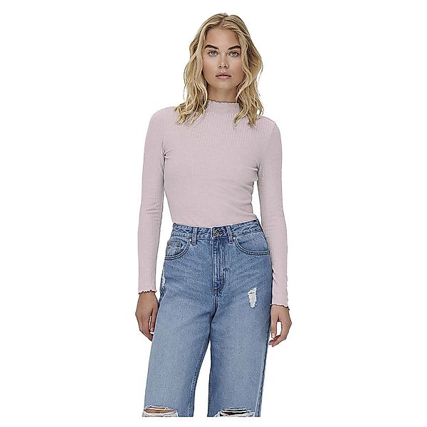 Only Emma Langarm Stehkragen T-shirt XL Pale Lilac günstig online kaufen