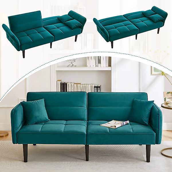 Merax Schlafsofa Samt Funktionsbett klappbares Schlafsofa günstig online kaufen