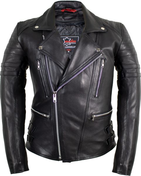 MDM Motorradjacke Herren Retro Lederjacke Motorrad günstig online kaufen