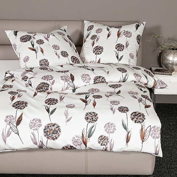 Janine Mako Satin Bettwäsche Palermo 31154-07 Pusteblume Mauve 135x200 günstig online kaufen