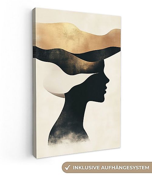 OneMillionCanvasses® Leinwandbild Frau - Wellen - Schwarz, Fotodruck (1 St) günstig online kaufen