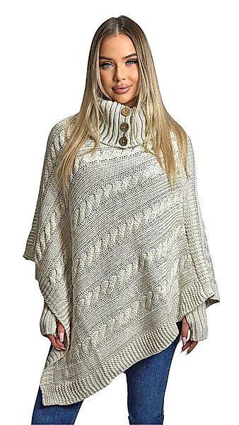 Mississhop Strickponcho Poncho Strick Sweatshirt Pullover Umhang Überwurf m günstig online kaufen