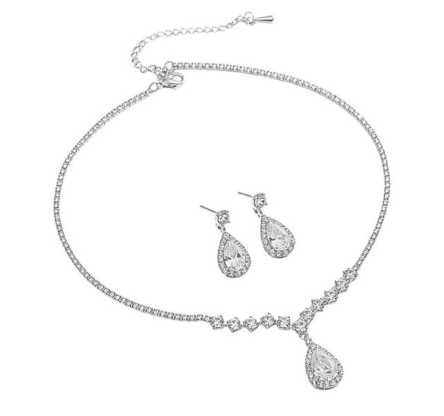 Taffstyle Schmuckset Elegantes Schmuck Set Halskette & Ohrringe Tropfen Des günstig online kaufen