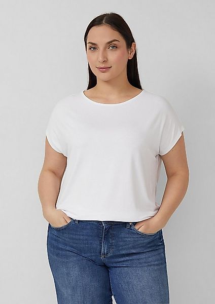 s.Oliver Kurzarmshirt T-Shirt Fließendes Jersey-Shirt mit überschnittenen S günstig online kaufen