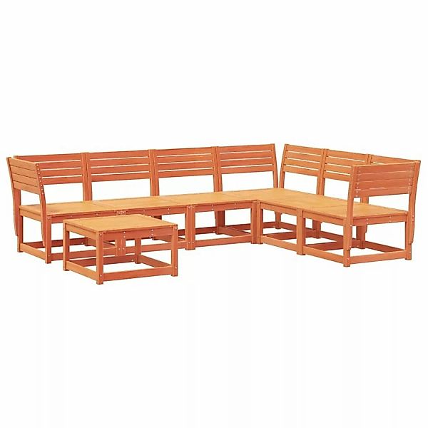 vidaXL 7-tlg Garten-Lounge-Set Wachsbraun Massivholz Kiefer günstig online kaufen