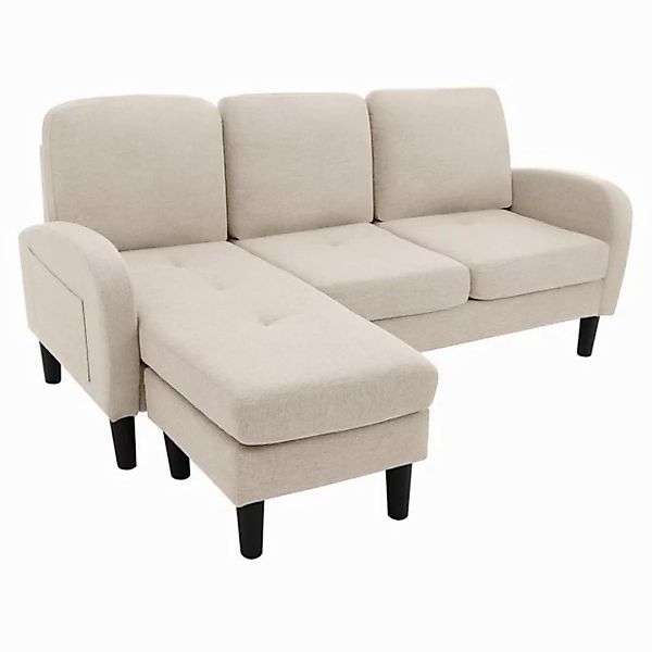 REDOM Ecksofa 3-Sitzer Sofa aus Atmungsaktiver Baumwoll-Leinenstoff, Polste günstig online kaufen