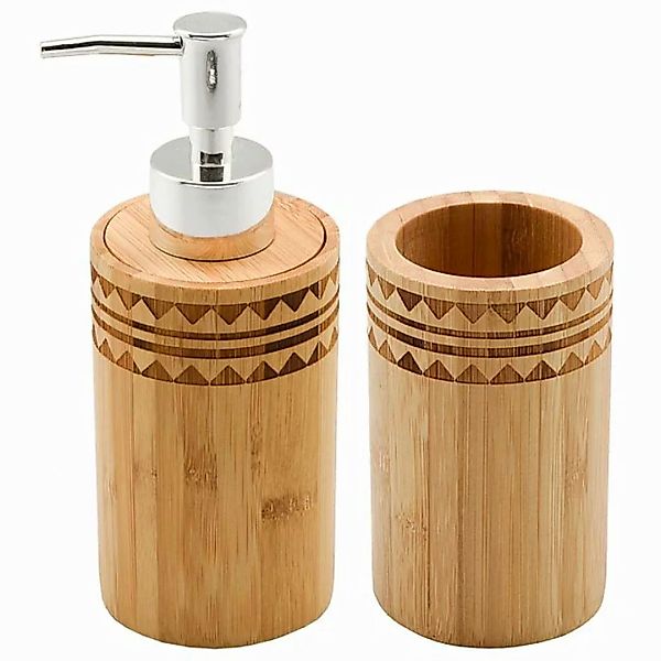 Badezimmer Set Dkd Home Decor Bambus (6.8 X 11 X 6 Cm) (2 Pcs) günstig online kaufen