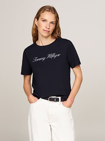 Tommy Hilfiger T-Shirt "NOS SCRIPT REGULAR C-NK SS", mit Rundhals und kontr günstig online kaufen