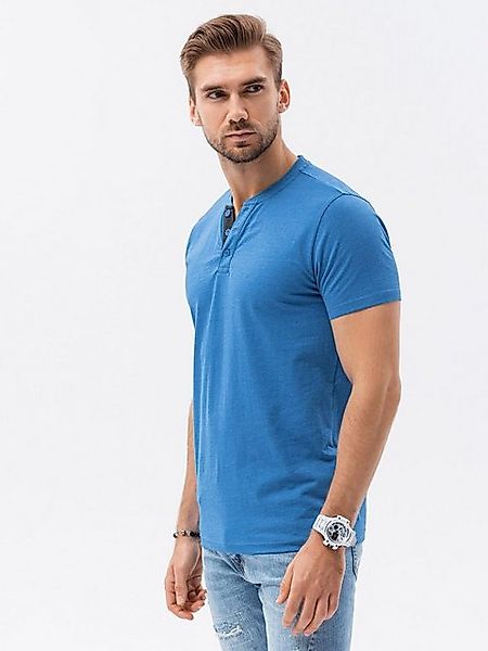 OMBRE T-Shirt Unifarbenes Herren-T-Shirt - blau melange S1390 XXL günstig online kaufen