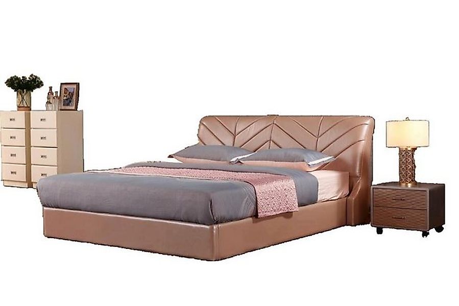 JVmoebel Bett Modernes Luxus Design Bett XXL Betten Stil Hotel Leder 180x20 günstig online kaufen