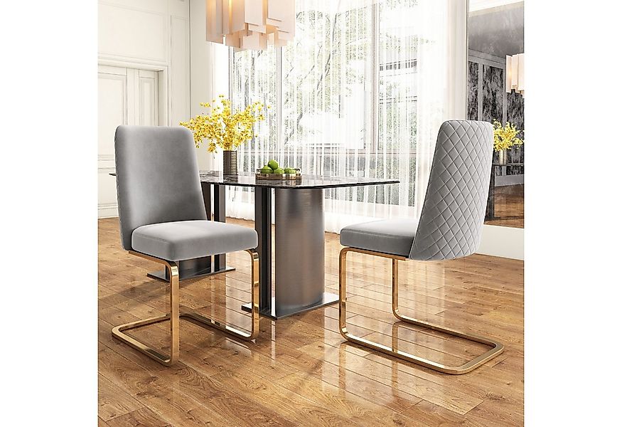 Flieks Freischwinger (Set, 2 St), 2er Set Esszimmerstühle Polsterstuhl Schw günstig online kaufen