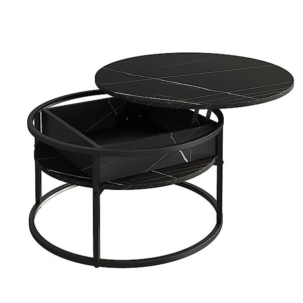 Vicco Couchtisch Marlo, Schwarz/Marmor-Weiß, 77 x günstig online kaufen