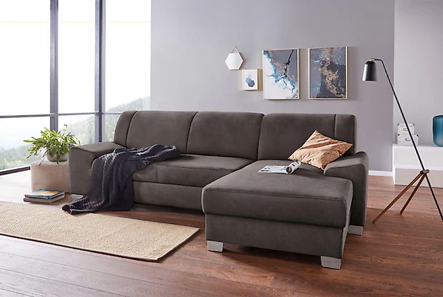 DOMO collection Ecksofa »Anzio L-Form, whlw. Bettfunktion, Federkern, hochw günstig online kaufen