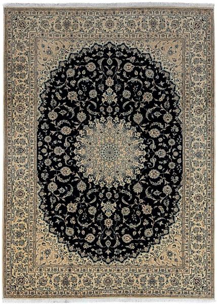 morgenland Wollteppich »Nain 9la Medaillon Nero 344 x 250 cm«, rechteckig, günstig online kaufen