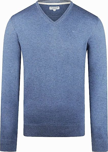 McGregor Pullover Merinowolle V-Ausschnitt Faded Blau - Größe M günstig online kaufen