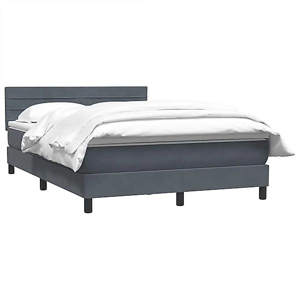 vidaXL Boxspringbett mit Matratze Dunkelgrau 160x220 cm Samt 3316360 günstig online kaufen